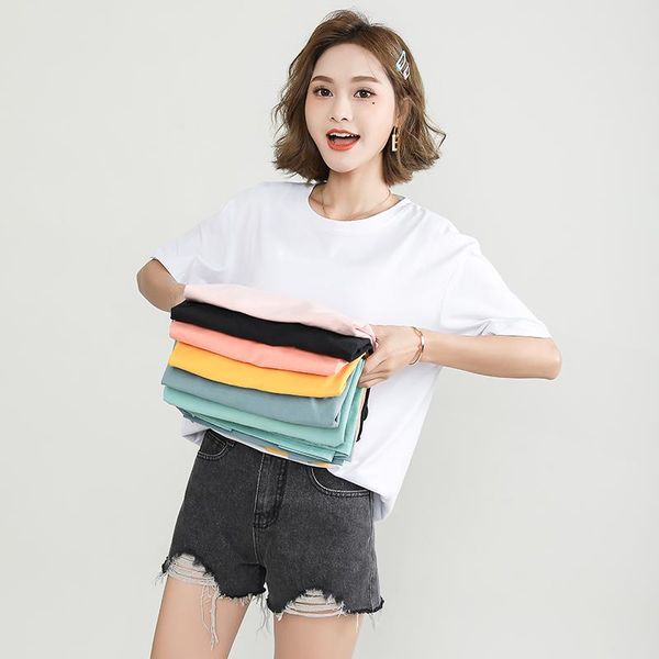 women's t-shirt 2021 women t-shirts solid color pure cotton casual summer female round neck t shirt short sleeve for clothing, White
women's t-shirt 2021 women t-shirts solid color pure cotton casual summer female round neck t shirt short sleeve for clothing, White