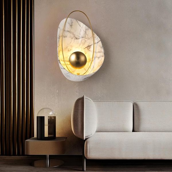 modern marble wall lamp resin copper shell luxury led wall light luminaria for loft decor drop ship
modern marble wall lamp resin copper shell luxury led wall light luminaria for loft decor drop ship
