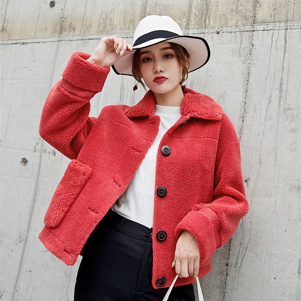 women real winter wool outcoat female short sheep shearing unique ladies-breasted natural fur coat y100 3hm0, Black
women real winter wool outcoat female short sheep shearing unique ladies-breasted natural fur coat y100 3hm0, Black