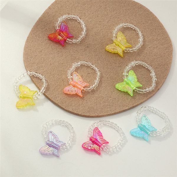 8pcs fashion ins temperament candy color butterfly finger ring for women girls transparent bead elastic rings party jewelry, Silver
8pcs fashion ins temperament candy color butterfly finger ring for women girls transparent bead elastic rings party jewelry, Silver