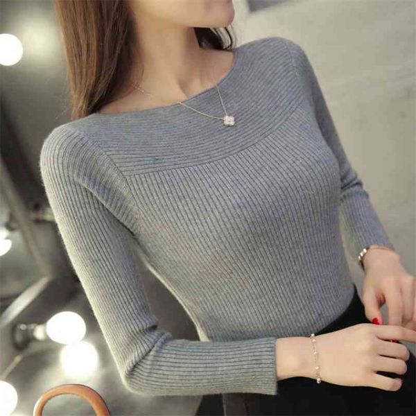 casual long sleeve autumn knitted sweater women pullover sweaters korean style winter slim white pull knitwear 210607, White;black
casual long sleeve autumn knitted sweater women pullover sweaters korean style winter slim white pull knitwear 210607, White;black