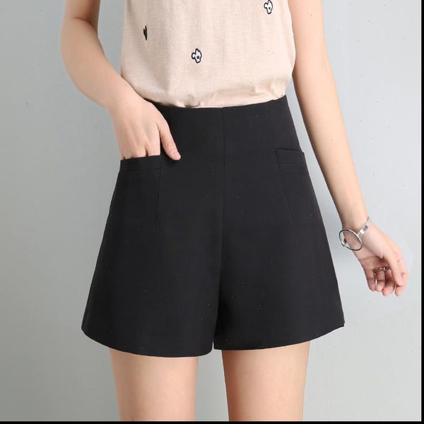 wkoud womens summer shorts high waist solid chiffon wide leg shorts short pants female zip up waist thin trousers, White;black
wkoud womens summer shorts high waist solid chiffon wide leg shorts short pants female zip up waist thin trousers, White;black