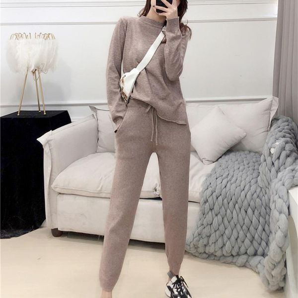 women's two piece pants autumn winter knitted tracksuit women o-neck sweatshirts fashion sweater suit clothing 2 set knit sporting, White
women's two piece pants autumn winter knitted tracksuit women o-neck sweatshirts fashion sweater suit clothing 2 set knit sporting, White