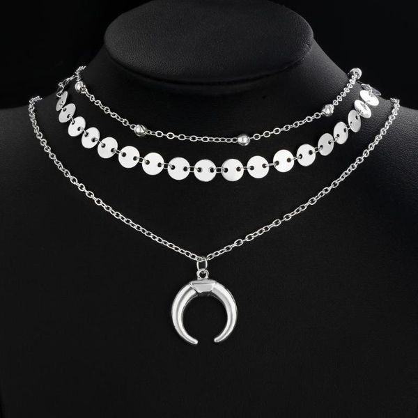 chokers women's necklace multilayered gold silver color clavicle chain geometric sequins pendant necklaces party jewelry, Golden;silver
chokers women's necklace multilayered gold silver color clavicle chain geometric sequins pendant necklaces party jewelry, Golden;silver