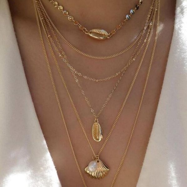 pendant necklaces bohemian fashion multilayer pearl shell necklace trendy conch sequin choker for women jewelry accessories, Silver
pendant necklaces bohemian fashion multilayer pearl shell necklace trendy conch sequin choker for women jewelry accessories, Silver