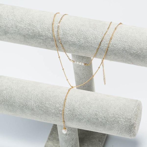 chains exquisite jewelry fashion natural freshwater pearl necklace simple design retro double-layer neck chain gift for women, Silver
chains exquisite jewelry fashion natural freshwater pearl necklace simple design retro double-layer neck chain gift for women, Silver