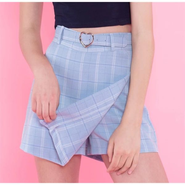 summer new ladies a-line skirts women plaid slim new korean fashion belt above knee mini skirts empire shorts skirts preppy 210315, Black
summer new ladies a-line skirts women plaid slim new korean fashion belt above knee mini skirts empire shorts skirts preppy 210315, Black