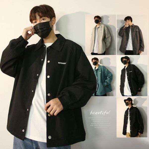 work jacket men's fashion loose spring and korean autumn student couple casual clothes coat, Black;brown
work jacket men's fashion loose spring and korean autumn student couple casual clothes coat, Black;brown