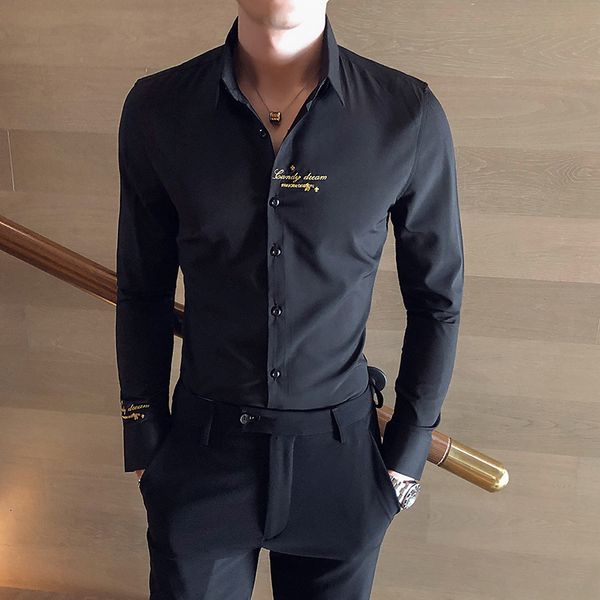 Superior New Qualidade Carta Bordado Camisas Manga Longa Para Roupas Masculinas Primavera Nova Magro Ajuste Clube Turn D CZQV, Black;brown
Superior New Qualidade Carta Bordado Camisas Manga Longa Para Roupas Masculinas Primavera Nova Magro Ajuste Clube Turn D CZQV, Black;brown