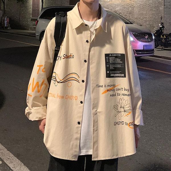men's casual shirts shirt harajuku long sleeve men hawaiian korean fashion loose printed coat camisa masculina streetwear, White;black
men's casual shirts shirt harajuku long sleeve men hawaiian korean fashion loose printed coat camisa masculina streetwear, White;black