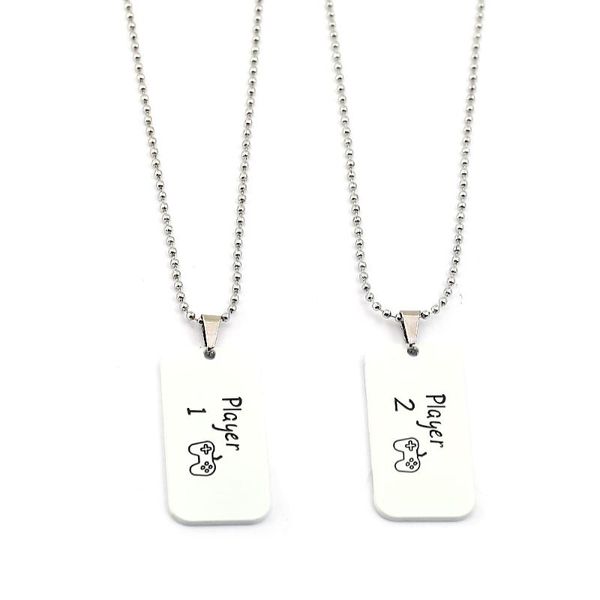 pendant necklaces player 1 2 necklace stainless steel couples charm jewelry for boyfriend girlfriend valentine gifts, Silver
pendant necklaces player 1 2 necklace stainless steel couples charm jewelry for boyfriend girlfriend valentine gifts, Silver
