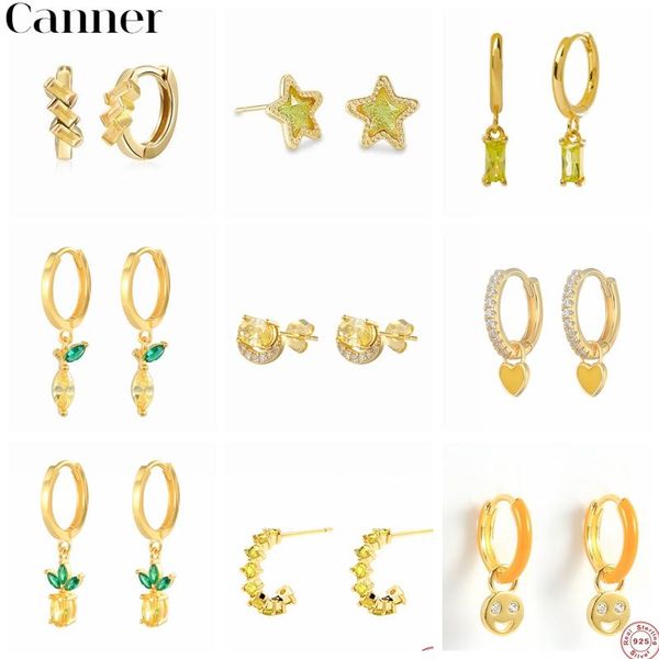hoop & huggie canner 100% real 925 sterling silver small yellow zircon earrings for women round circle piercing earring jewelry pendiente, Golden;silver
hoop & huggie canner 100% real 925 sterling silver small yellow zircon earrings for women round circle piercing earring jewelry pendiente, Golden;silver