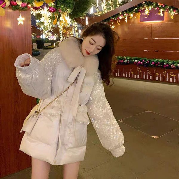 women's down & parkas winter coat women hooded white puffer jacket fur collar jackets for 2021 lady short clothes casaco feminino hly23, Black
women's down & parkas winter coat women hooded white puffer jacket fur collar jackets for 2021 lady short clothes casaco feminino hly23, Black
