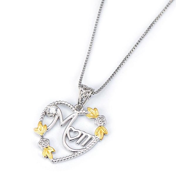 pendant necklaces mother's day gift women fashion jewelry letter mom heart shape inlaid crystal necklace, Silver
pendant necklaces mother's day gift women fashion jewelry letter mom heart shape inlaid crystal necklace, Silver