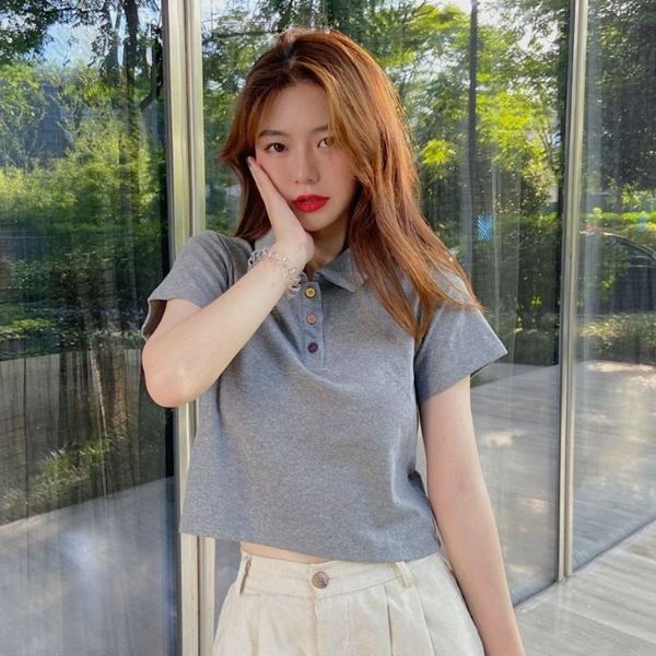 women's t-shirt 2021 collar solid color short sleeve korean version thin trend female student lapel, White
women's t-shirt 2021 collar solid color short sleeve korean version thin trend female student lapel, White