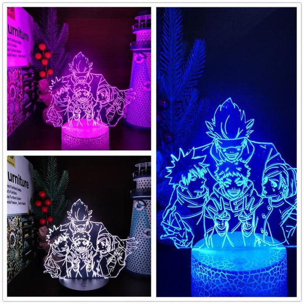 night lights jujutsu kaisen light itadori yuji gojo satoru kugisaki nobara fushiguro megumi 3d led anime lamp touch + remote nightlight
night lights jujutsu kaisen light itadori yuji gojo satoru kugisaki nobara fushiguro megumi 3d led anime lamp touch + remote nightlight