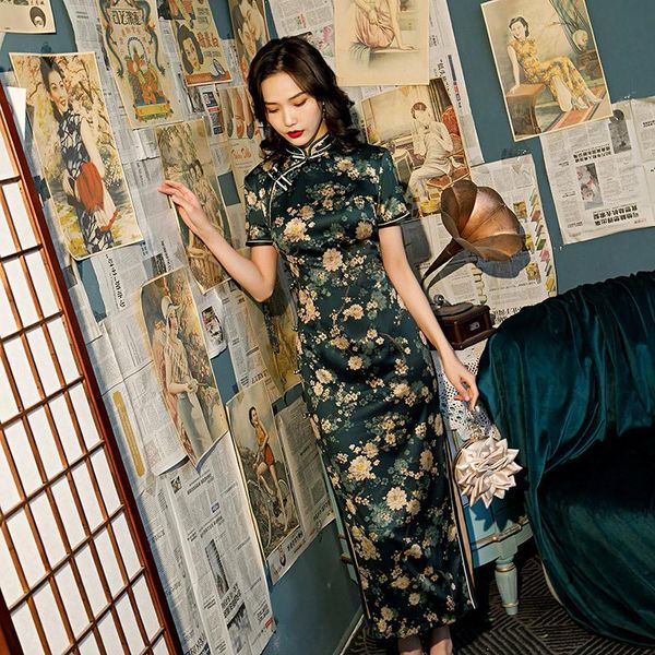ethnic clothing chinese style vintage mandarin collar qipao women classic floral print long cheongsam slim high split dress plus size 4, Red
ethnic clothing chinese style vintage mandarin collar qipao women classic floral print long cheongsam slim high split dress plus size 4, Red