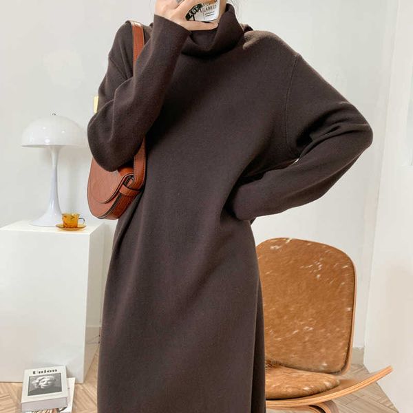 long-sleeved knitted dress winter women' oversize turtleneck sweater pullovers 210607, White;black
long-sleeved knitted dress winter women' oversize turtleneck sweater pullovers 210607, White;black