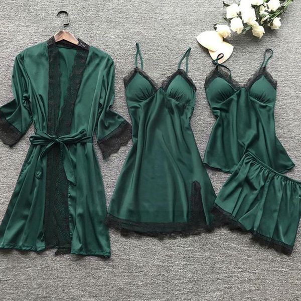 women's sleepwear 2021 european and american foreign trade four-piece suitmedium home with long padmulticolor suit chest sleeping short, Black;red
women's sleepwear 2021 european and american foreign trade four-piece suitmedium home with long padmulticolor suit chest sleeping short, Black;red