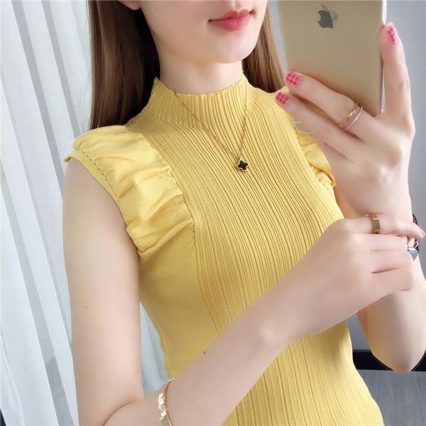 for womens spring women sweater half high collar suit with base inside short ice silk knitted vest outside, White;black
for womens spring women sweater half high collar suit with base inside short ice silk knitted vest outside, White;black