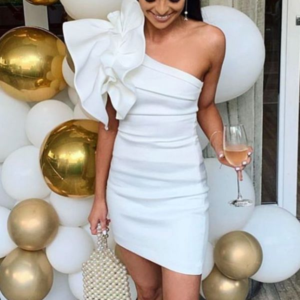 white es one shoulder ruffles mini bodycon party evening occasion women robes event 2021 spring new fashion female 4hdk, Black;gray
white es one shoulder ruffles mini bodycon party evening occasion women robes event 2021 spring new fashion female 4hdk, Black;gray