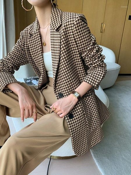 houndstooth woolen blazer women's short section 2021 autumn and winter temperament all-match thick plaid suit wool & blends, Black
houndstooth woolen blazer women's short section 2021 autumn and winter temperament all-match thick plaid suit wool & blends, Black