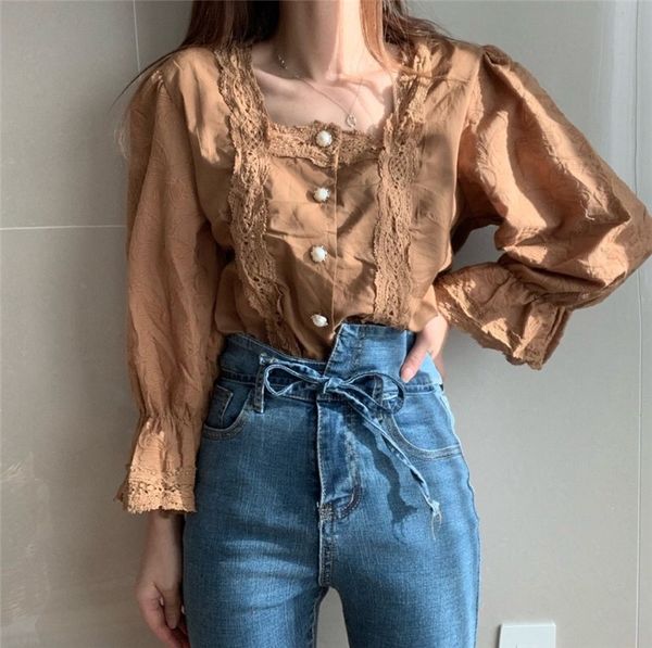cyjr 2021 elegant hollow out collar square style pearls soft flare-sleeved chic brief feminine all-match shirts s2z0, White
cyjr 2021 elegant hollow out collar square style pearls soft flare-sleeved chic brief feminine all-match shirts s2z0, White