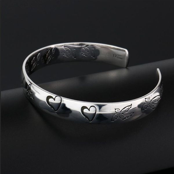 sterling silver bangle jewelry love fearless love eye letter seal female bracelet opening adjustable luxury accessories, Black
sterling silver bangle jewelry love fearless love eye letter seal female bracelet opening adjustable luxury accessories, Black