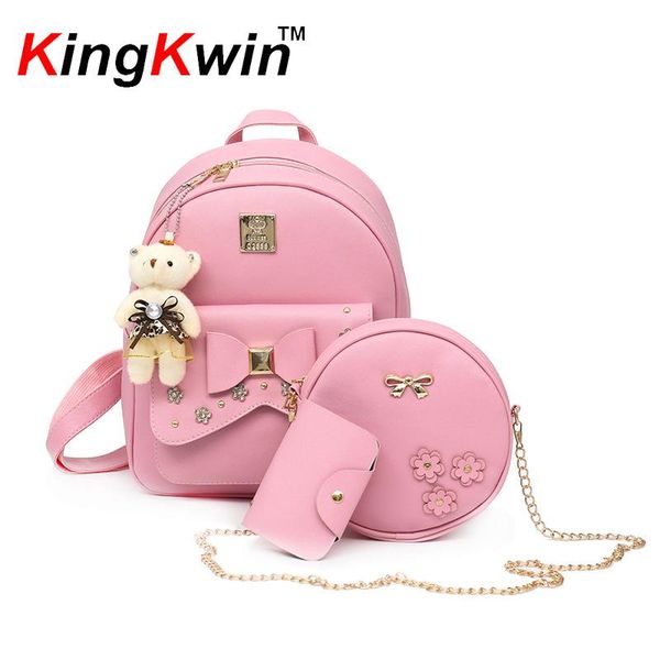 backpack 3pcs/set women pu leather cute bowknot backpacks for teenager girrls crossbody bag soft student bookbag travel daypacks
backpack 3pcs/set women pu leather cute bowknot backpacks for teenager girrls crossbody bag soft student bookbag travel daypacks