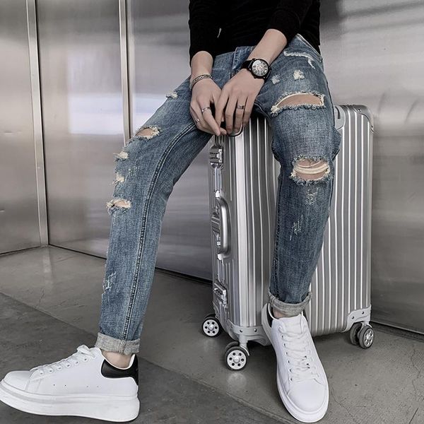 21 new trend ripped slim jeans social style pants pants b286-1-5931-p65 price control 88, Blue
21 new trend ripped slim jeans social style pants pants b286-1-5931-p65 price control 88, Blue