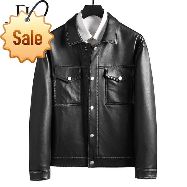 men's leather & faux men genuine jacket real sheepskin jackets casual black pockets autumn for man 98115-2
men's leather & faux men genuine jacket real sheepskin jackets casual black pockets autumn for man 98115-2