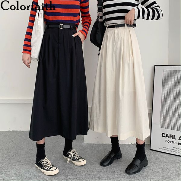 colorfith new 2021 womens skirts spring summer -line vintge high wist fshionble with belt pockets wild long skirts sk6105, Black
colorfith new 2021 womens skirts spring summer -line vintge high wist fshionble with belt pockets wild long skirts sk6105, Black