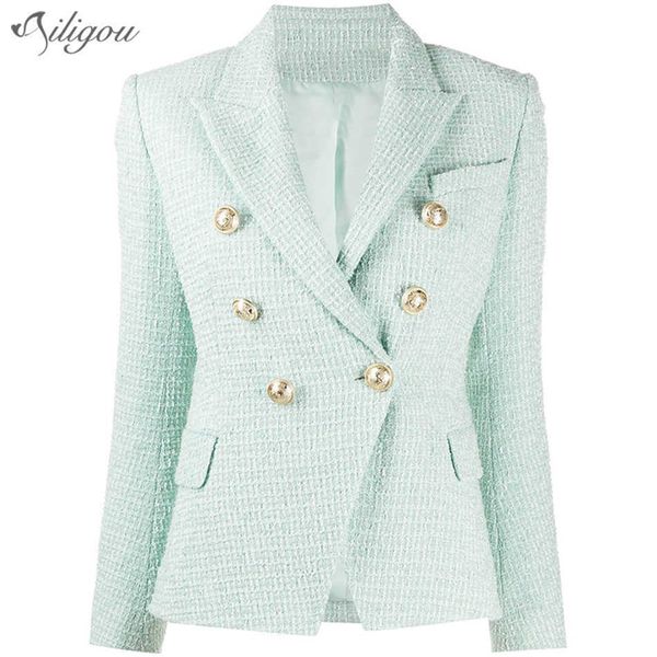 tweed mint green blazer ladies summer jacket coat slim office business double-breasted woven wool 210527, White;black
tweed mint green blazer ladies summer jacket coat slim office business double-breasted woven wool 210527, White;black