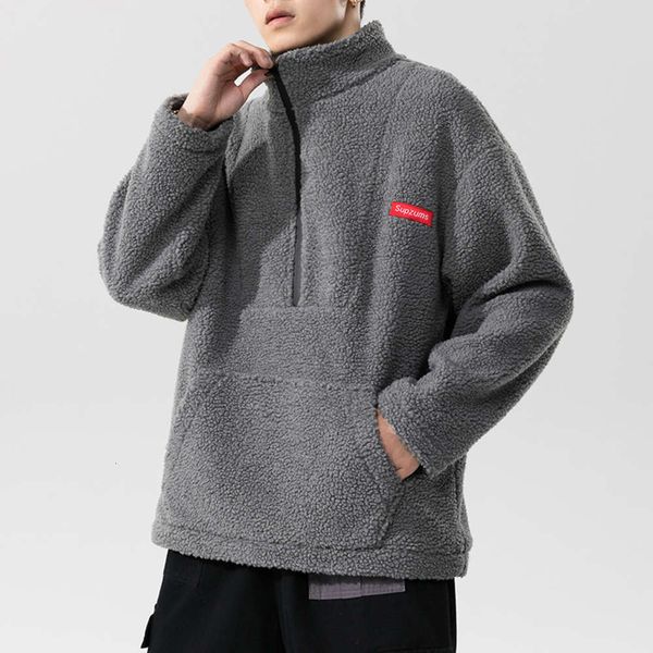 pullover men's lamb wool couple's half zipper cotton padded thickened winter tide brand stitched jacket, Black;brown
pullover men's lamb wool couple's half zipper cotton padded thickened winter tide brand stitched jacket, Black;brown