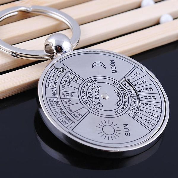 keychains unique 50 years super perpetual calendar keychain sun moon carved metal keyring astrology jewelry car accessories gift, Silver
keychains unique 50 years super perpetual calendar keychain sun moon carved metal keyring astrology jewelry car accessories gift, Silver