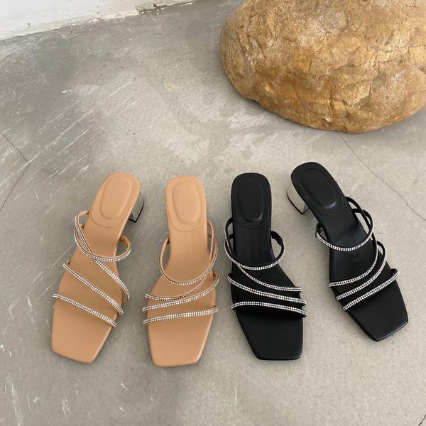 slippers 2021 summer women narrow band thick mid heels rhinestone elegant hollow sandals shoes 2 wear ways black brown
slippers 2021 summer women narrow band thick mid heels rhinestone elegant hollow sandals shoes 2 wear ways black brown