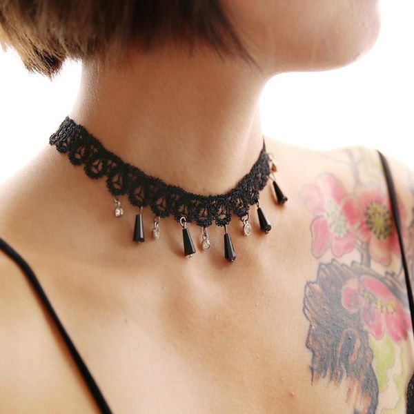 chokers gothic punk lace velvet choker necklar with zircon tattoo short black collar necklace pendant jewelry women party gift, Golden;silver
chokers gothic punk lace velvet choker necklar with zircon tattoo short black collar necklace pendant jewelry women party gift, Golden;silver