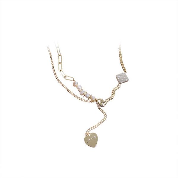 chains color - protection, fresh water pearl necklace female fashion pendant contracted design feeling love letters, Silver
chains color - protection, fresh water pearl necklace female fashion pendant contracted design feeling love letters, Silver