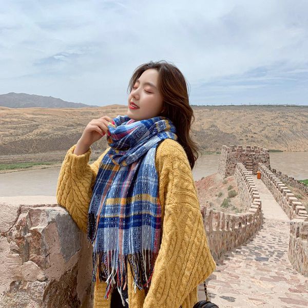 scarves korean all-match color small plaid scarf women thickened shawl harajuku autumn and winter warm gift myrtle store, Blue;gray
scarves korean all-match color small plaid scarf women thickened shawl harajuku autumn and winter warm gift myrtle store, Blue;gray