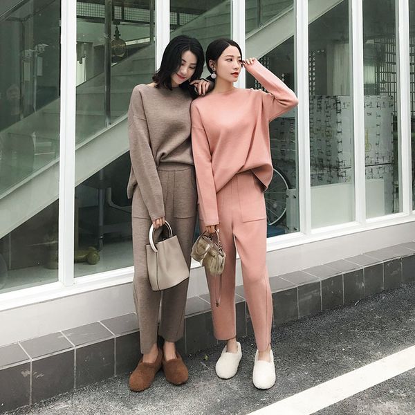 2021 casual winter sweater long sleeve jumpers elastic women's waistline pants mesh two pieces together 0tk7, Gray
2021 casual winter sweater long sleeve jumpers elastic women's waistline pants mesh two pieces together 0tk7, Gray