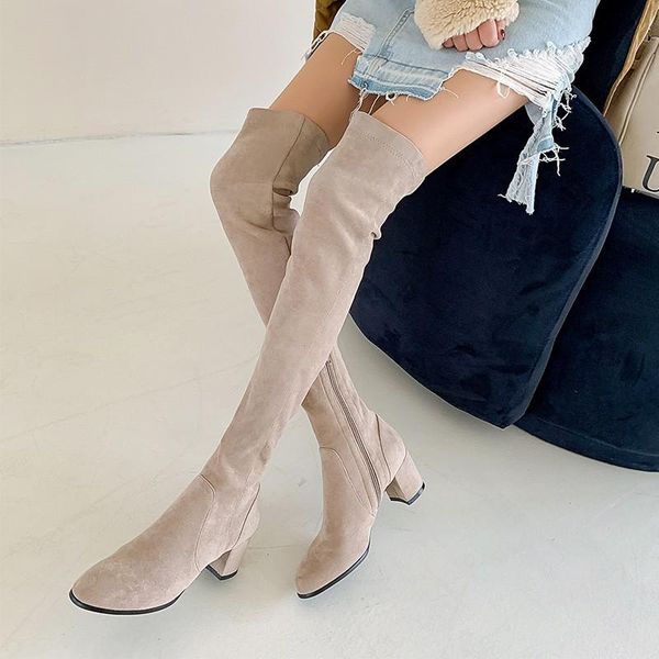 boots concise 2021 women over the knee high sock winter warm fleece stretch suede heels zip thigh long size 40, Black
boots concise 2021 women over the knee high sock winter warm fleece stretch suede heels zip thigh long size 40, Black