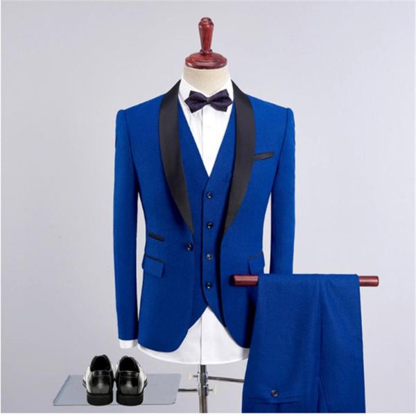 men's suits & blazers royal blue 3pcs shawl collar men slim fit costume wedding dress groom tuxedos prom coat+pant+vest+tie, White;black
men's suits & blazers royal blue 3pcs shawl collar men slim fit costume wedding dress groom tuxedos prom coat+pant+vest+tie, White;black