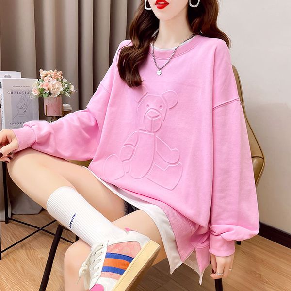 2021 autumn cartoon concave convex printing fake two thin sweater female student coat trend, Black
2021 autumn cartoon concave convex printing fake two thin sweater female student coat trend, Black