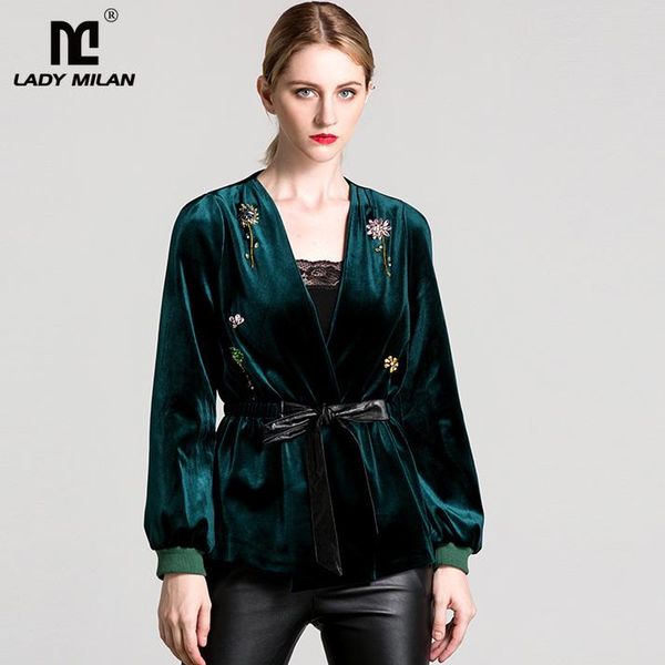 women's jackets arrival 2021 spring v neck long sleeves beaded lace up belt fashion velour blouse, Black;brown
women's jackets arrival 2021 spring v neck long sleeves beaded lace up belt fashion velour blouse, Black;brown