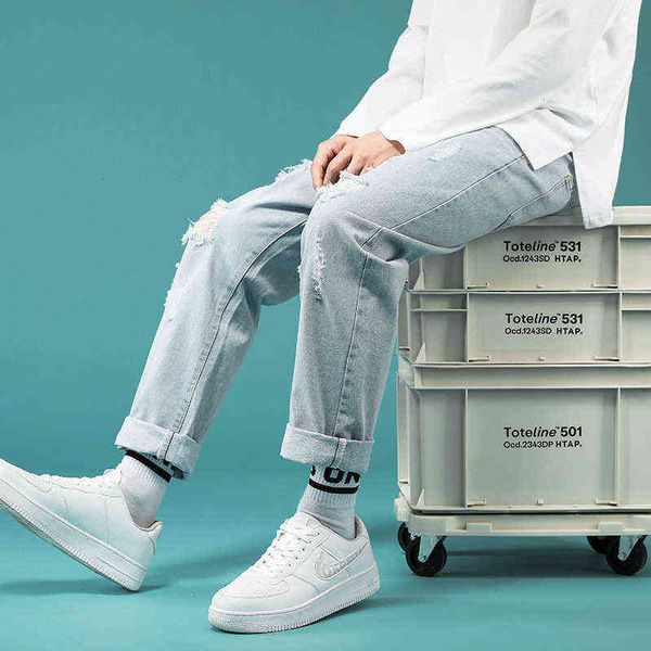 men's jeans jeans men's 2021 summer thin korean fashion loose straight holed long casual pants, Blue
men's jeans jeans men's 2021 summer thin korean fashion loose straight holed long casual pants, Blue