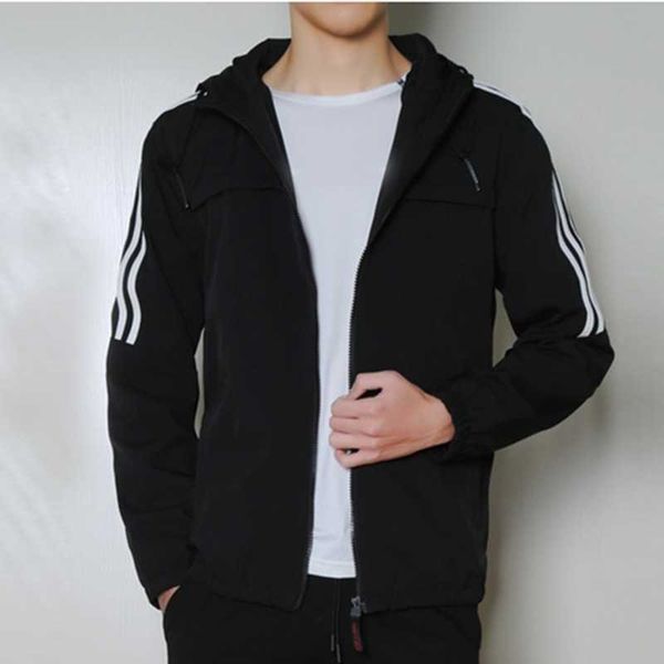 men's coat autumn new pure color thin hooded windbreaker youth loose jacket national trend, Black;brown
men's coat autumn new pure color thin hooded windbreaker youth loose jacket national trend, Black;brown