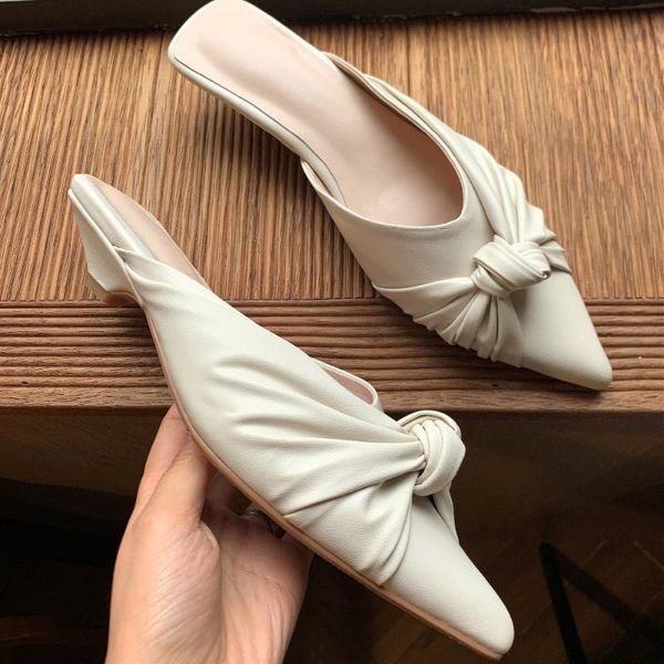 sandals women's genuine leather kitten heel pointed toe slip-on mules bowtie elegant ladies summer casual slides daily shoes, Black
sandals women's genuine leather kitten heel pointed toe slip-on mules bowtie elegant ladies summer casual slides daily shoes, Black