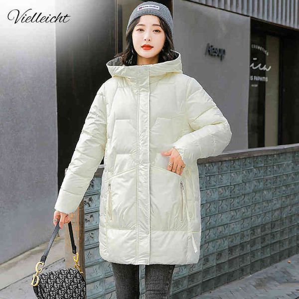 vielleicht winter thicken women's puffer coat glossy warm hooded long cotton padded jacket ladies winter down cotton parkas 211221, Black
vielleicht winter thicken women's puffer coat glossy warm hooded long cotton padded jacket ladies winter down cotton parkas 211221, Black