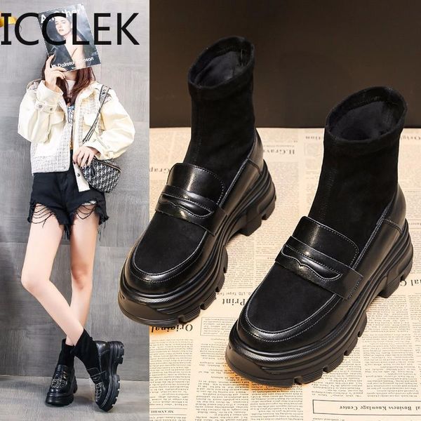 boots autumn winter fashion women ankle round head thick bottom knitting+leather waterproof woman snow, Black
boots autumn winter fashion women ankle round head thick bottom knitting+leather waterproof woman snow, Black