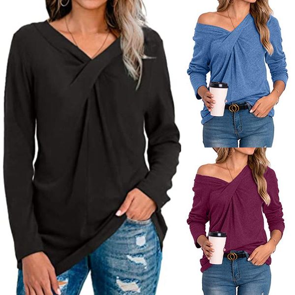 women's t-shirt deep v neck women shirts ruched bust twist front loose fit shirt 2021 causal wear long sleeve solid color tunic, White
women's t-shirt deep v neck women shirts ruched bust twist front loose fit shirt 2021 causal wear long sleeve solid color tunic, White